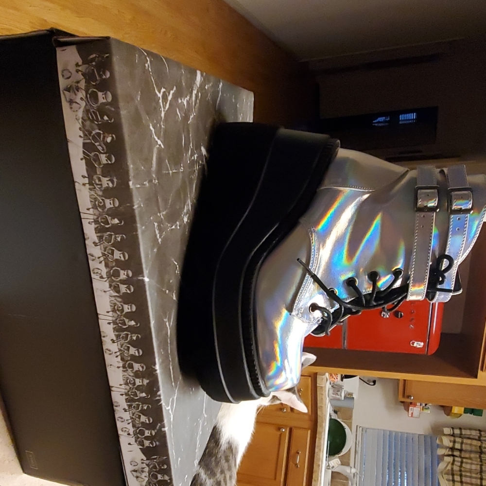 Demonia silver holographic boots